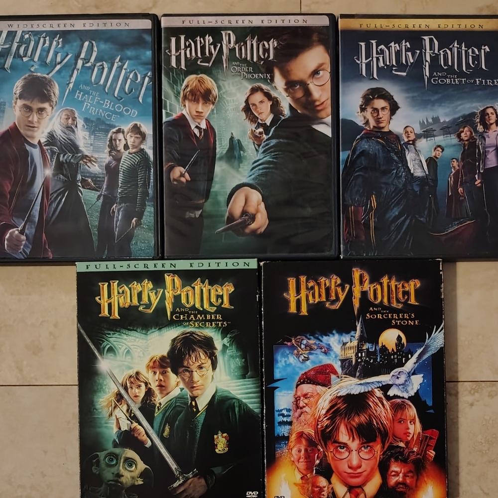 Harry Potter DVD Collection Full-Screen, Lot Of 5 Movies